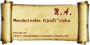 Mendelsohn Ajnácska névjegykártya